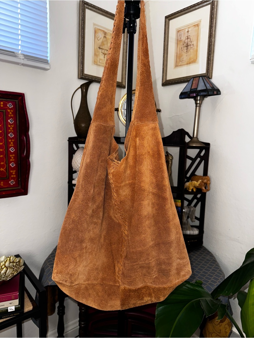 Haute Hippie Suede Messenger Bag in Caramel - Picture 3 of 7